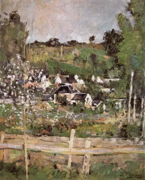 Paul Cezanne View of Auvers-sur-Oise-The Fence china oil painting image